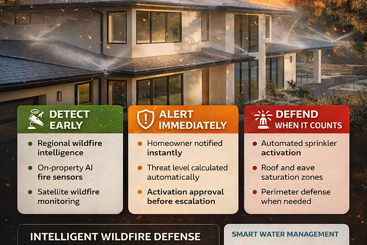 Wildfire Defense for Homes: Detect Early, Alert Instantly, Defend When It Counts