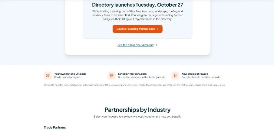Founding Partners section: Directory launches Tuesday, October 27