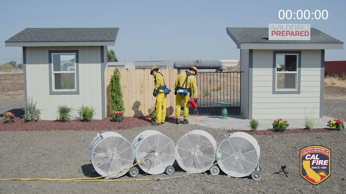 Defensible space Zone 0 example showing noncombustible area within 5 feet of a San Ramon home