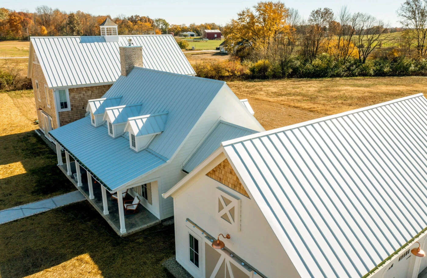 Standing seam metal roof installed on a residential home